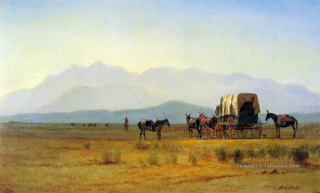 Géomètres Wagon dans les Rocheuses Albert Bierstadt Peinture à l'huile